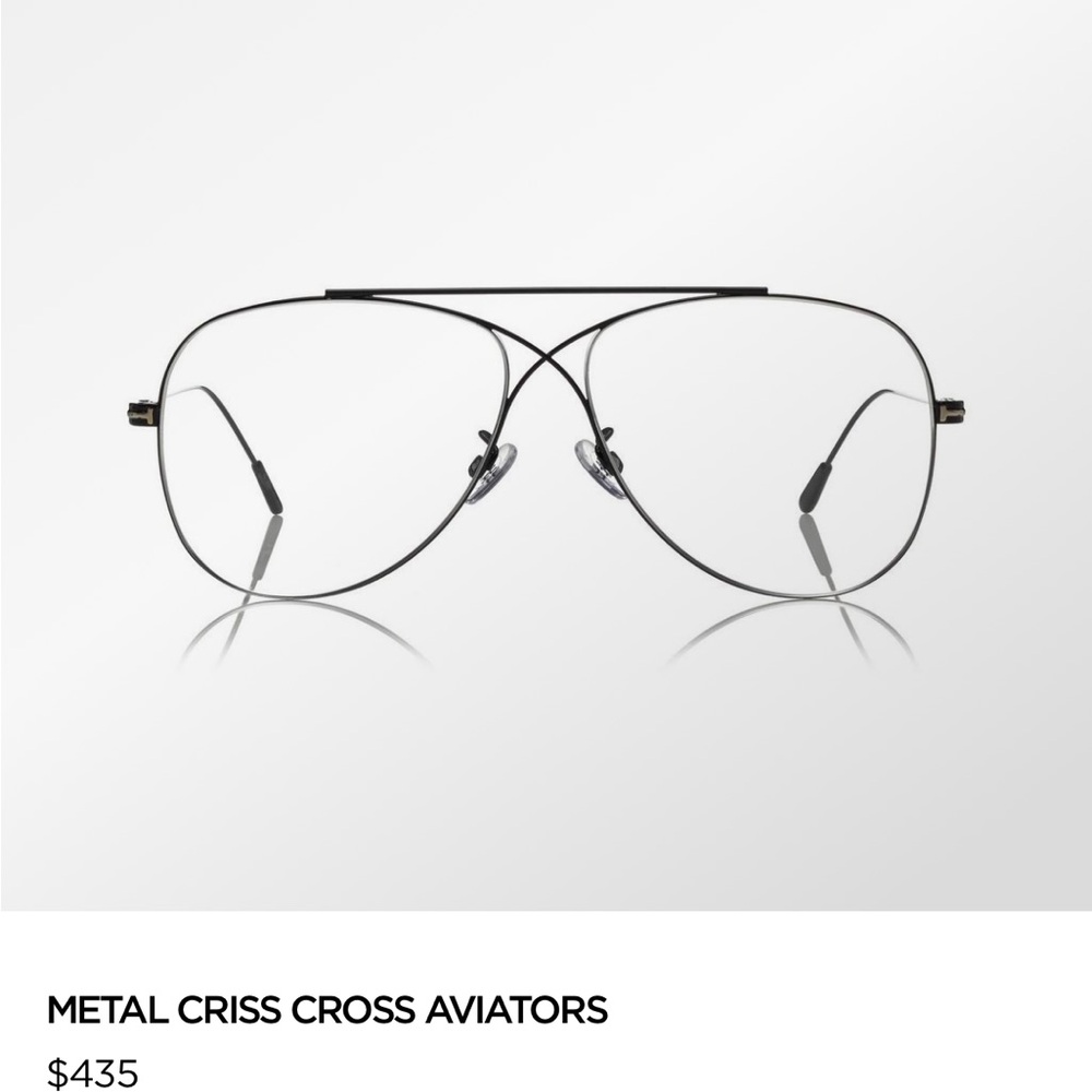 Tom Ford- Black Metal Criss Cross Aviators